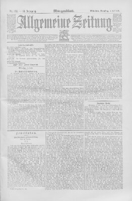 Allgemeine Zeitung Samstag 4. Juli 1891