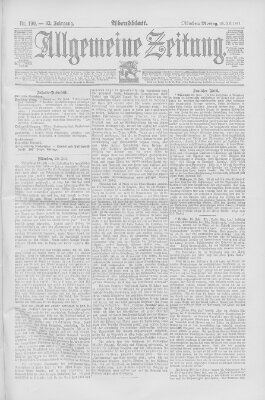 Allgemeine Zeitung Montag 20. Juli 1891