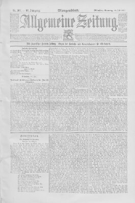 Allgemeine Zeitung Sonntag 26. Juli 1891