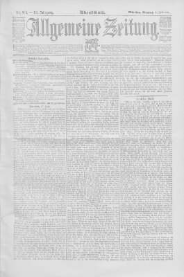 Allgemeine Zeitung Montag 27. Juli 1891