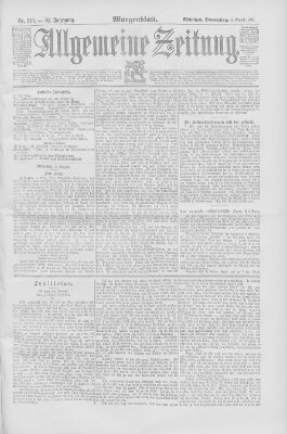 Allgemeine Zeitung Donnerstag 6. August 1891