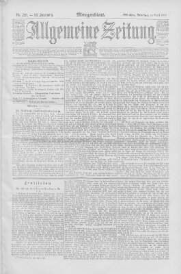 Allgemeine Zeitung Dienstag 18. August 1891