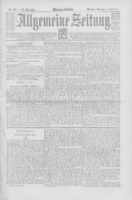 Allgemeine Zeitung Samstag 22. August 1891