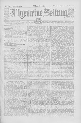 Allgemeine Zeitung Montag 24. August 1891