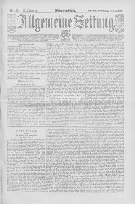 Allgemeine Zeitung Donnerstag 27. August 1891