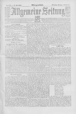 Allgemeine Zeitung Freitag 28. August 1891