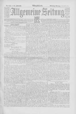 Allgemeine Zeitung Montag 7. September 1891