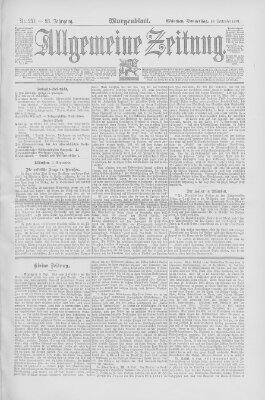 Allgemeine Zeitung Donnerstag 10. September 1891