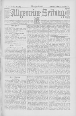 Allgemeine Zeitung Freitag 11. September 1891