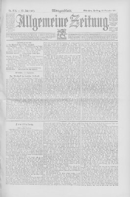 Allgemeine Zeitung Freitag 18. September 1891