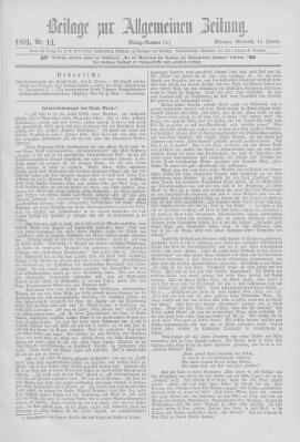 Allgemeine Zeitung Mittwoch 14. Januar 1891