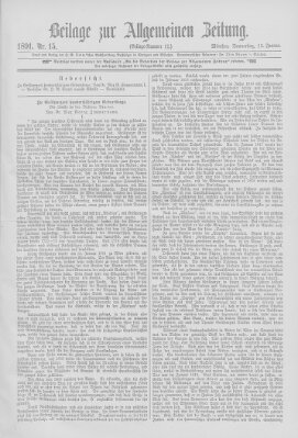 Allgemeine Zeitung Donnerstag 15. Januar 1891