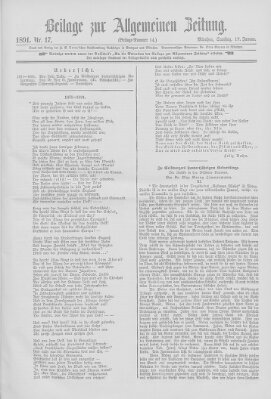 Allgemeine Zeitung Samstag 17. Januar 1891