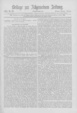 Allgemeine Zeitung Samstag 7. Februar 1891