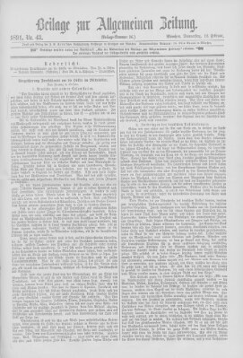 Allgemeine Zeitung Donnerstag 12. Februar 1891