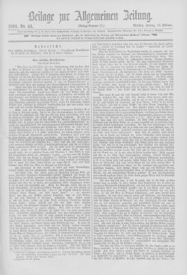 Allgemeine Zeitung Freitag 13. Februar 1891