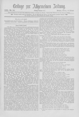 Allgemeine Zeitung Montag 23. Februar 1891