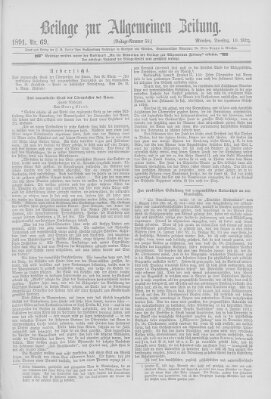 Allgemeine Zeitung Dienstag 10. März 1891