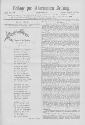 Allgemeine Zeitung Mittwoch 11. März 1891