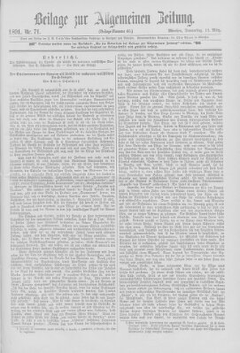 Allgemeine Zeitung Donnerstag 12. März 1891