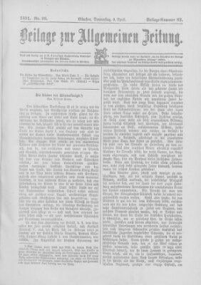 Allgemeine Zeitung Donnerstag 9. April 1891