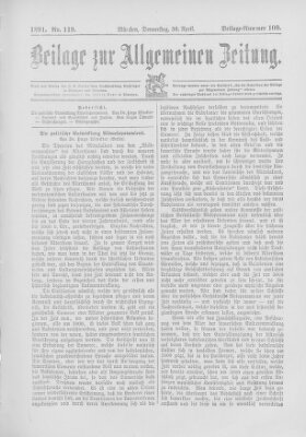 Allgemeine Zeitung Donnerstag 30. April 1891