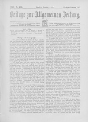 Allgemeine Zeitung Samstag 2. Mai 1891