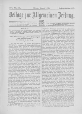 Allgemeine Zeitung Montag 4. Mai 1891