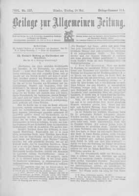 Allgemeine Zeitung Dienstag 19. Mai 1891