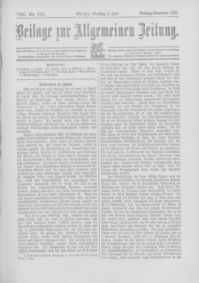 Allgemeine Zeitung Dienstag 2. Juni 1891