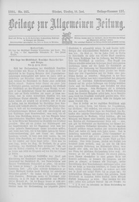 Allgemeine Zeitung Dienstag 16. Juni 1891