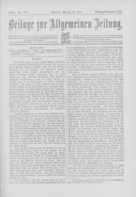 Allgemeine Zeitung Montag 22. Juni 1891