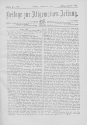 Allgemeine Zeitung Dienstag 30. Juni 1891