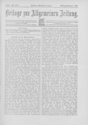 Allgemeine Zeitung Mittwoch 5. August 1891