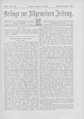 Allgemeine Zeitung Montag 24. August 1891