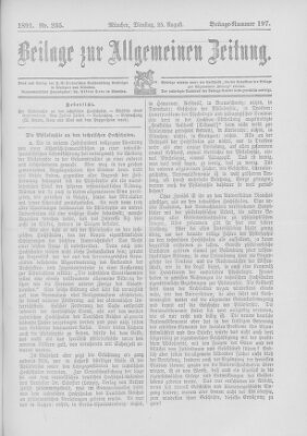 Allgemeine Zeitung Dienstag 25. August 1891