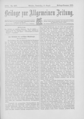 Allgemeine Zeitung Donnerstag 27. August 1891