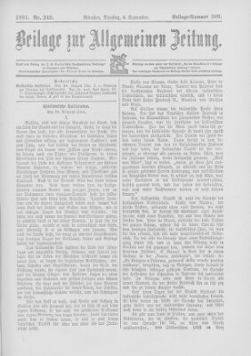 Allgemeine Zeitung Dienstag 8. September 1891