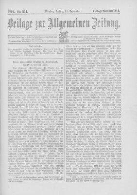 Allgemeine Zeitung Freitag 11. September 1891