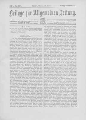 Allgemeine Zeitung Montag 19. Oktober 1891