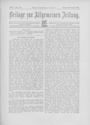 Allgemeine Zeitung Donnerstag 12. November 1891