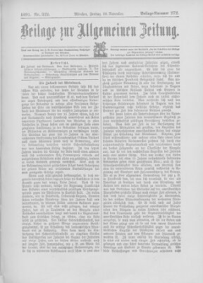 Allgemeine Zeitung Freitag 20. November 1891