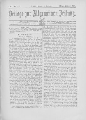 Allgemeine Zeitung Montag 23. November 1891