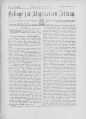 Allgemeine Zeitung Freitag 27. November 1891