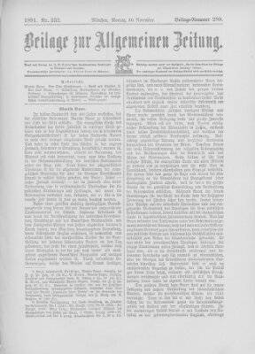 Allgemeine Zeitung Montag 30. November 1891