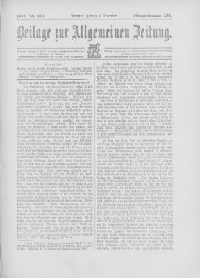 Allgemeine Zeitung Freitag 4. Dezember 1891