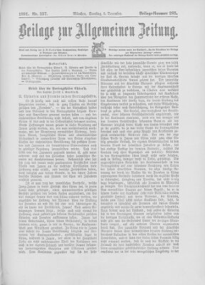 Allgemeine Zeitung Samstag 5. Dezember 1891