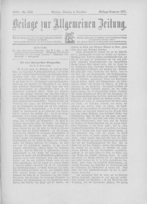 Allgemeine Zeitung Dienstag 8. Dezember 1891