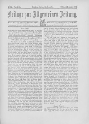 Allgemeine Zeitung Freitag 11. Dezember 1891