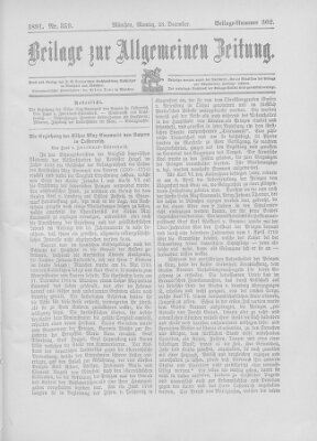 Allgemeine Zeitung Montag 28. Dezember 1891